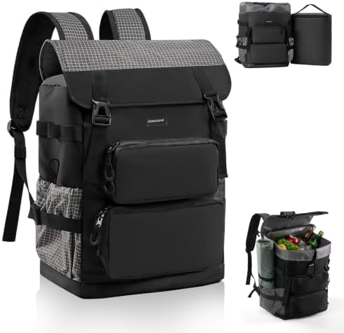 Odoland 26L Leak-Proof Cooler Backpack with 9L Removable Insulated Bag