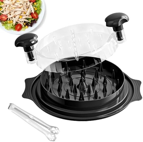 KicthMap Chicken Shredder Tool Twist 9.84in Large Chicken Shredder with Clip Visible Meat Shredde Machine BPA Free Ergonomic Handle Manual Meat Suitable for Chickens Pork Beef ect (Black)
