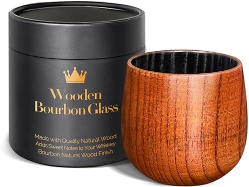 The Original Charred Wooden Bourbon Drinking Glass, Bourbon Gifts for Men