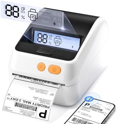 Phomemo Shipping Label Printer with Screen and Built-in Label Bin