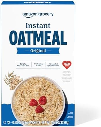 Amazon Grocery, Original Instant Oatmeal, 0.98 Oz, 12 Ct