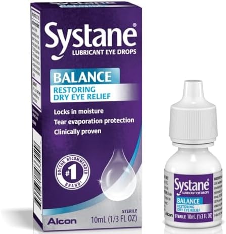 Systane BALANCE Lubricant Dry Eye Drops, 0.33 Fl Oz