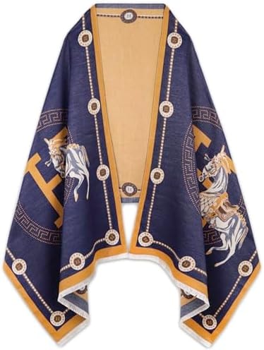 EXTREE Scarfs for Women Pashmina Silky Shawl Wrap for Evening Dressing Blanket Open Front Poncho Cape