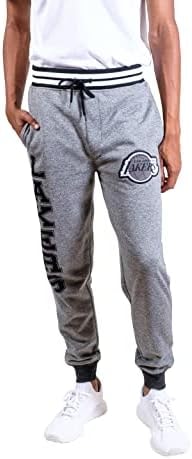Ultra Game NBA Official Men’s Super Soft Game Day Jogger Sweatpants - Unisex, Los Angeles Lakers, Black Marl, X-Large