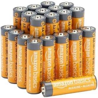 Amazon Basics 20-Pack AA Alkaline Batteries, 1.5 Volt, 10-Year Leak-Free Shelf Life, for Everyday and Household Devices