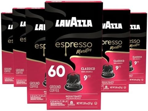 Lavazza Espresso Maestro Classico Aluminum Capsules Compatible with Nespresso* Original Machines, Medium Espresso Roast, 100% Arabica (10 Capsules)