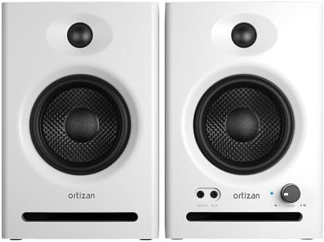 Ortizan C7 Powered Studio Monitors Pair with Bluetooth 5.3, White