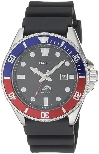 Casio MDV-106B Series | Duro Diver-Style Watch | 200M Water Resistant | Stainless Steel Case | Unidirectional Bezel | Screw-Lock Crown | Date Display