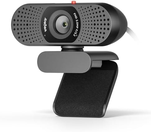wegear Full HD 1080p Webcam for PC, Laptop & Desktop, Built-in Dual Microphones, Privacy Cover, 85°FOV, Fixed Focus, Plug & Play USB-A Computer Camera for Zoom, Teams, FaceTime, Google Meet, Streaming