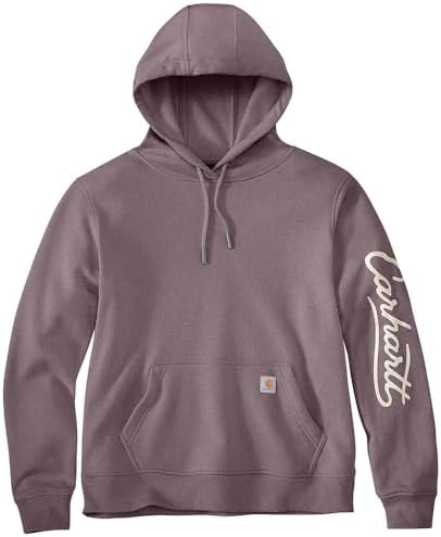 Carhartt Women's Sawyer Script Logo Sweatshirt, Ash Berry Heather, Medium