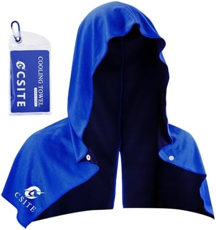 CSITE Cooling Hoodie Towels, Instant Cooling Towels for Neck and Face, UPF 50 Sun Protection, Ice Towel for Hot Weather, Head Towel for Sports, Camping, Cycling & More Activities