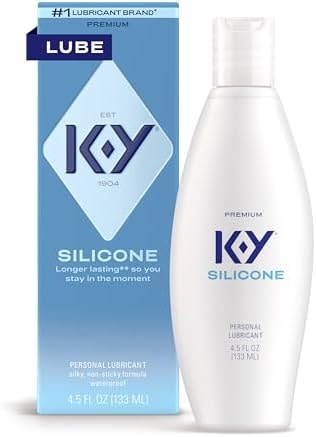 K-Y Silicone Lube, Premium Personal Lubricant, Silicone-Based Formula, Safe to Use with Condoms, for Men, Women and Couples, 4.5 Fl Oz