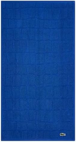 Lacoste Croc Scale 100% Cotton Bath Towel – Highly Absorbent, Ultra Soft & Quick Drying Luxury Jacquard Towel with Embroidered Crocodile, Premium Bathroom Essential, Surf Blue, 16" x 30"