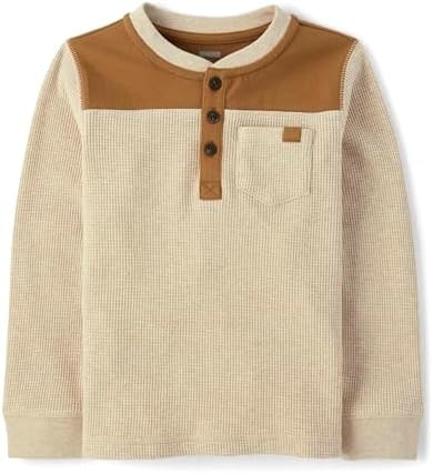 Gymboree,and Toddler Long Sleeve Henley Shirt,H/T Straw,12-18 Months