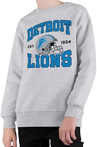 Junk Food NFL - Detroit Lions Team Helmet Kids Crewneck Grey