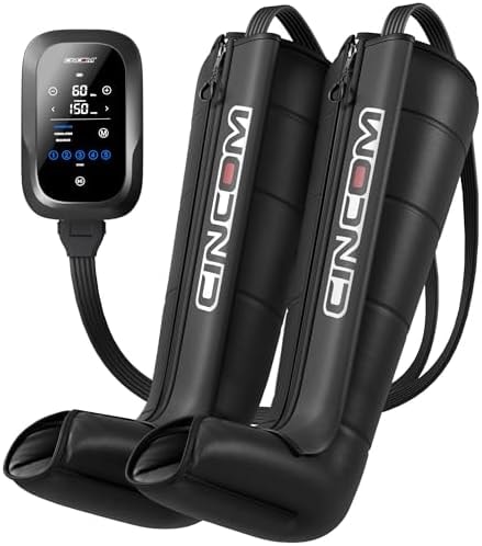 CINCOM Air Compression Recovery System, Cordless Leg Massager Boots for Circulation, Legs Compression Device for Athlete Fast Recovery