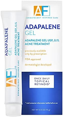 Acne Free Adapalene Gel 0.1%, Once-Daily Topical Retinoid Acne Treatment, Dermatologist Developed, Unclogs Pores and Clears Acne, Prevents and Improve Whiteheads and Blackheads, 0.5 Ounce