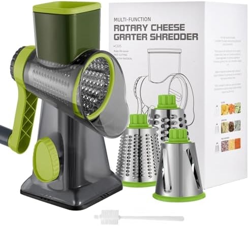 EDEFISY Cheese Grater Hand Crank Rotary Vegetables Shredder with Handle