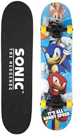 Sonic the Hedgehog - 31-Inch Skateboard, 9-Ply Maple Deck, ABEC 5 Bearings