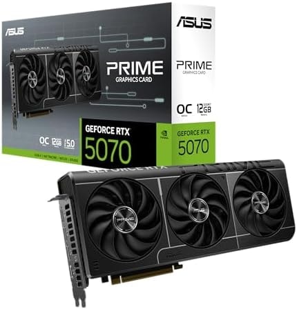ASUS SFF-Ready Prime NVIDIA GeForce RTX™ 5070 OC Edition Graphics Card (PCIe® 5.0, 12GB GDDR7, HDMI®/DP 2.1, 2.5-Slot, Axial-tech Fans, Dual BIOS), 3 Year Warranty
