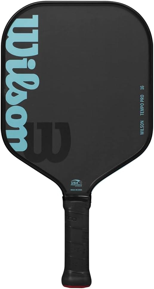 WILSON Tempo Pro 16mm Pickleball Paddle - Grip Size 2-4 1/4", Black/Blue