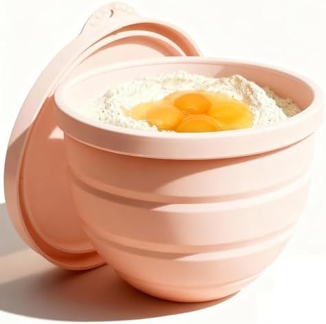 Naerza Silicone Bowl Insert for Kitchen Aid 5 Qt Tilt-Head - Patented Design Bowl Liner, 1pack with Lids, Resistant to collapse Thicker Bowl Insert, Foldable, Heat/Cold Resistant