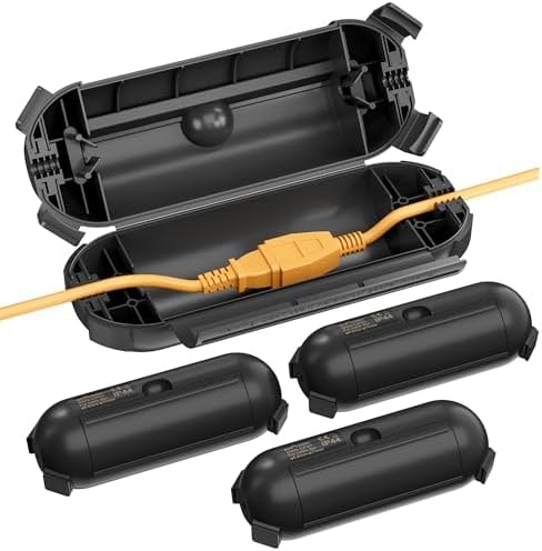BN-LINK 4 Pack Outdoor Extension Cord Safety Cover, Black