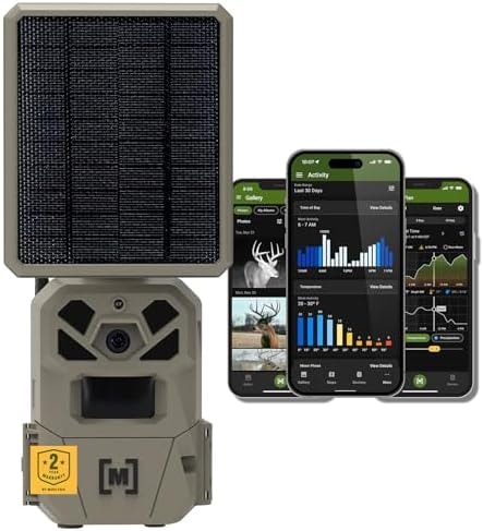 Moultrie Edge Solar Cellular Trail Camera - Integrated Solar Panel with Battery - 40MP - 1080p Video - Night Vision - Multi-Carrier LTE Auto-Connect - Built-in Memory - 0.4s Trigger Speed