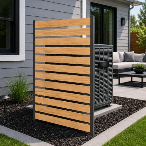 DoCred 38" W x 60" H Air Conditioner Fence, Wood Privacy Screen 1 Panel