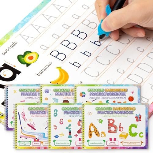 QianShouYan 6-Pack Magic Grooved Writing Practice Books Kids 3+