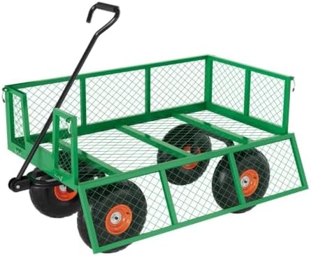 Garvee Garden Carts 500 LBS Capacity Heavy Duty Steel Garden Wagon Cart