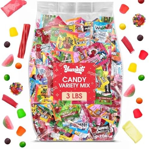 Bulk Candy Variety Pack – 3lb Big Bag of Bulk Candy Individually Wrapped – Large Candies Variety Pack for Pinatas, Party Favors, & Easter Basket Stuffers