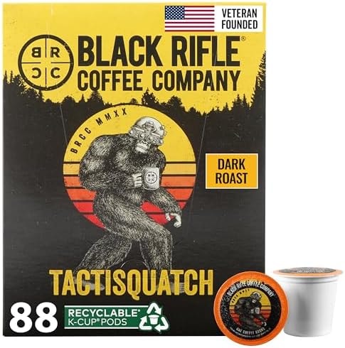 Black Rifle Coffee Company, Single Serve Coffee Pods, Tactisquatch, Dark Roast Coffee Pods, 88 Count