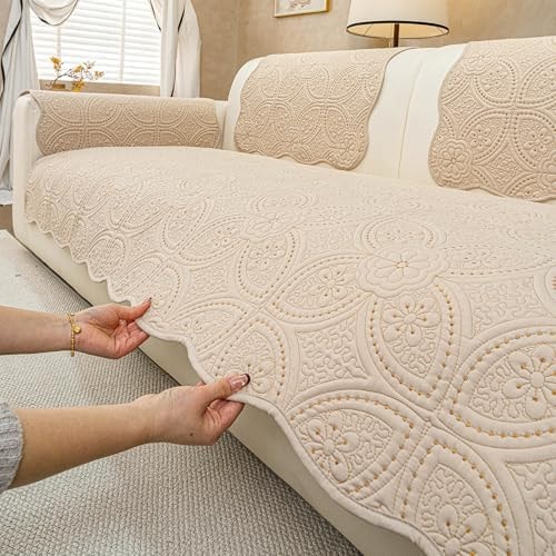 PJLZJFBY Floral Pattern Non-Slip Quilted Sectional Couch Covers Washable