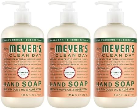 MRS. MEYER'S CLEAN DAY Liquid Hand Soap, Geranium, 12.5 fl oz, 3 Pack