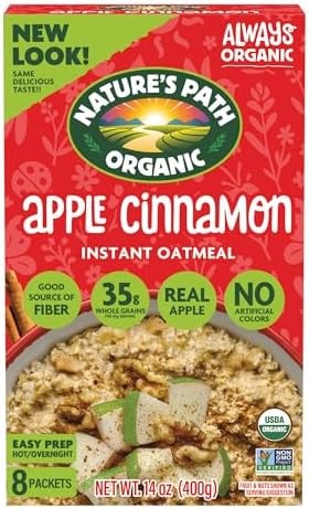 Nature's Path Organic Apple Cinnamon Instant Oatmeal, 14 oz (Pack of 6), Non-GMO
