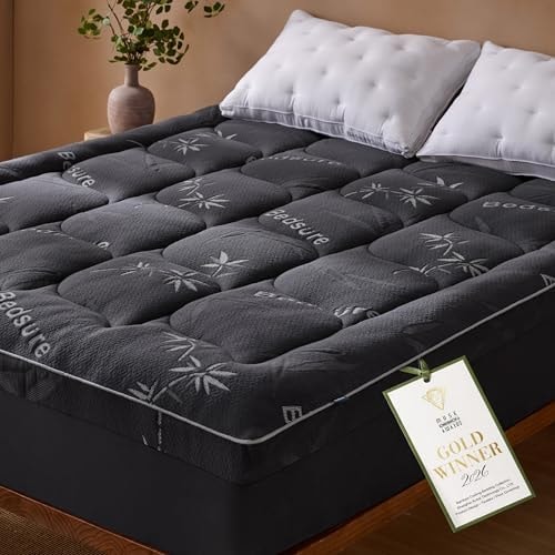 Bedsure 2 Inch Queen Mattress Topper - Viscose Made from Bamboo