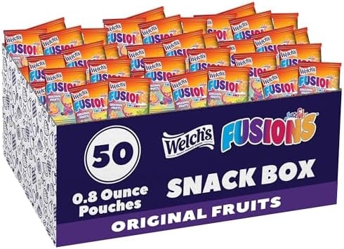 Welch's Fruit Snacks, Juicefuls Fusions, Assorted Fruit Flavor, Bulk Pack, Gluten Free, Natural Colors & Flavors, 0.8oz (Pack of 50)