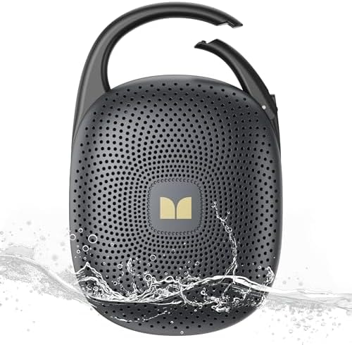 Monster Ultra-Portable, Waterproof Bluetooth Speaker, Integrated Carabiner, Black
