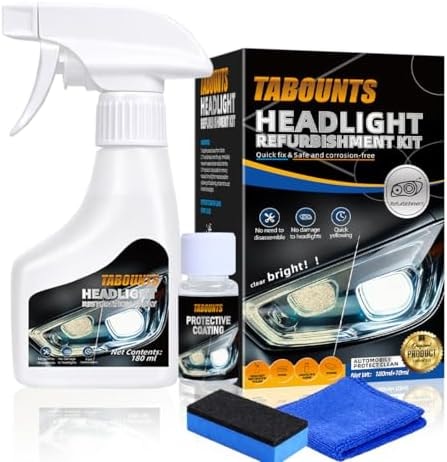 TABOUNTS Headlight Restoration Kit, Automotive Headlight Cleaner and Yellowed Head Light Restoring Kit,Helps Clear Dull & Oxidized Lenses,Suitable for All Vehicle Headlamps