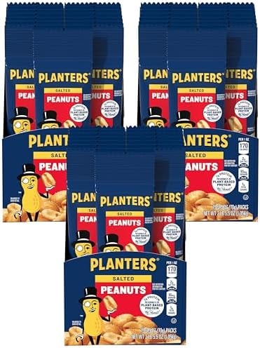 PLANTERS Salted Peanuts, 2.5 oz, Snack Nuts (Pack of 45)