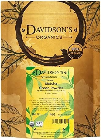 Davidson's Organics, Matcha Green Powder, Loose Leaf Tea, 16-Ounce Bag