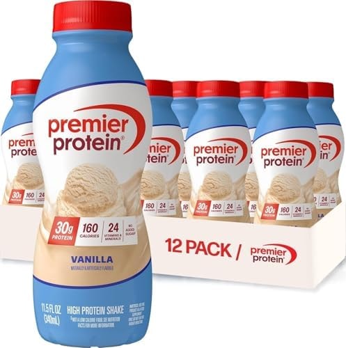 Premier Protein 30g High Protein Shake, Vanilla, 12 Pack