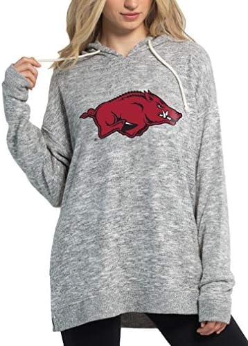 chicka-d NCAA Arkansas Razorbacks Womens Cozy Fleece Tunic, Heather Grey, X-Large