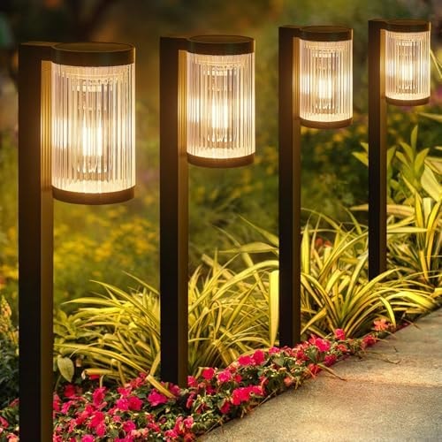 ELECLINK Solar Pathway Lights Outdoor, 6 Pack Upgraded Outdoor Solar Lights for Outside Super Bright Up to 15Hrs, IP65 Waterproof Solar Garden Lights for Yard Path Sidewalk Driveway Walkway Decor