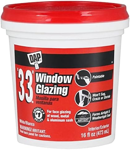 DAP '33' Window Glazing, White, 16 Oz (7079812121)