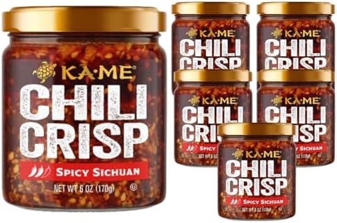 KA-ME Chili Crisp Spicy Sichuan, Authentic Flavor with Crunchy and Spicy Tasting, Made in USA Hot Sauce