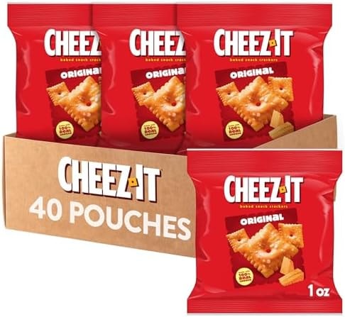Cheez-It Cheese Crackers, Baked Snack Crackers, Lunch Snacks, Original (40 Packs)