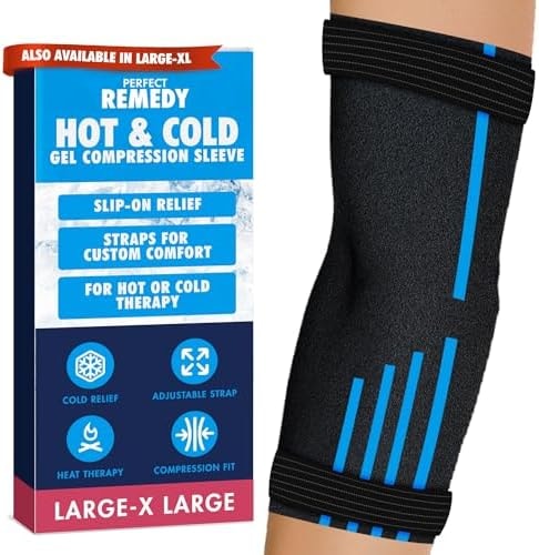Perfect Remedy Freeze Sleeve - Hot & Cold Arm Ice Pack Wrap Compression - Tennis Elbow Cold Pack Compression for Support in Injuries - Ice Sleeve for Knee, Elbow (Large-X Large)