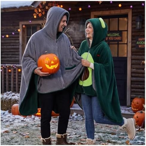 PETREL Double-Sided 12V Wearable Heated Poncho Blanket,3 Heat set